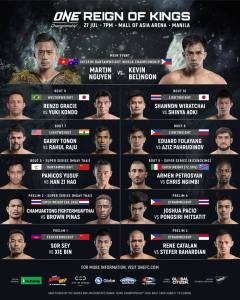 'ONE: Reign of Kings' fight card