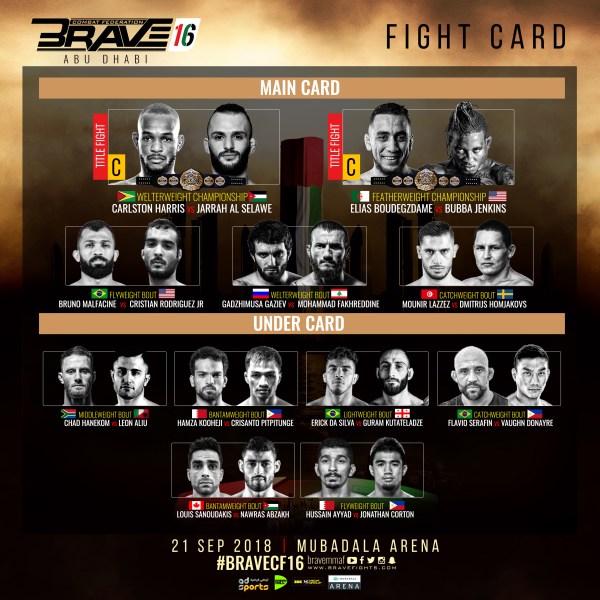 'Brave 16' fight card