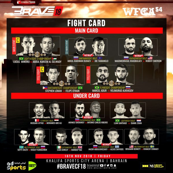 'Brave 18' fight card