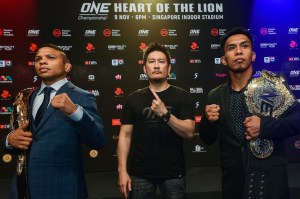 Bibiano Fernandes, Chatri Sityodtong, Kevin Belingon (© ONE Championship)