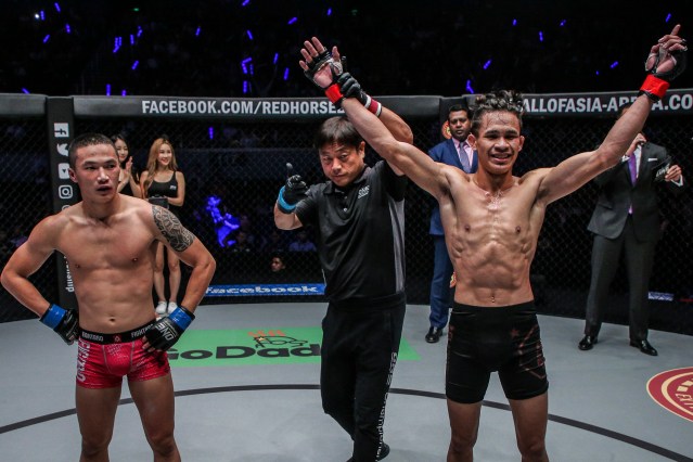 Peng Xue Wen, Yuji Shimada, Jeremy Miado (© ONE Championship)