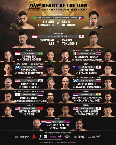 'ONE: Heart of the Lion' fight card