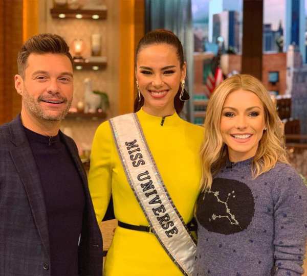 Ryan Seacrest, Catriona Gray, Kelly Ripa