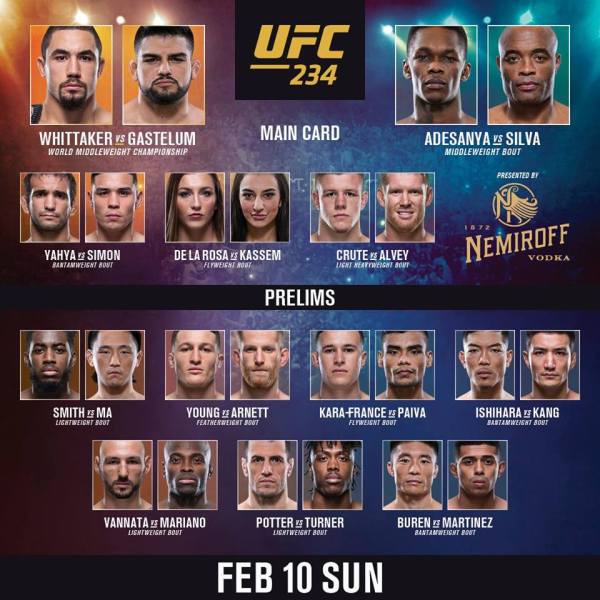 'UFC 234' poster