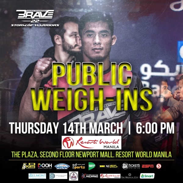 'Brave 22: Storm of Warriors' pubic weigh-ins