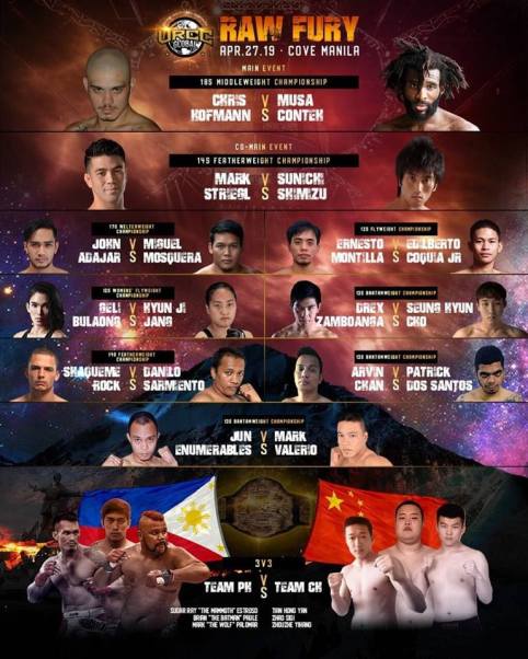 'URCC Global: Raw Fury' fight card