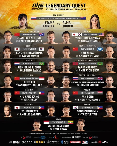'ONE: Legendary Quest' fight card