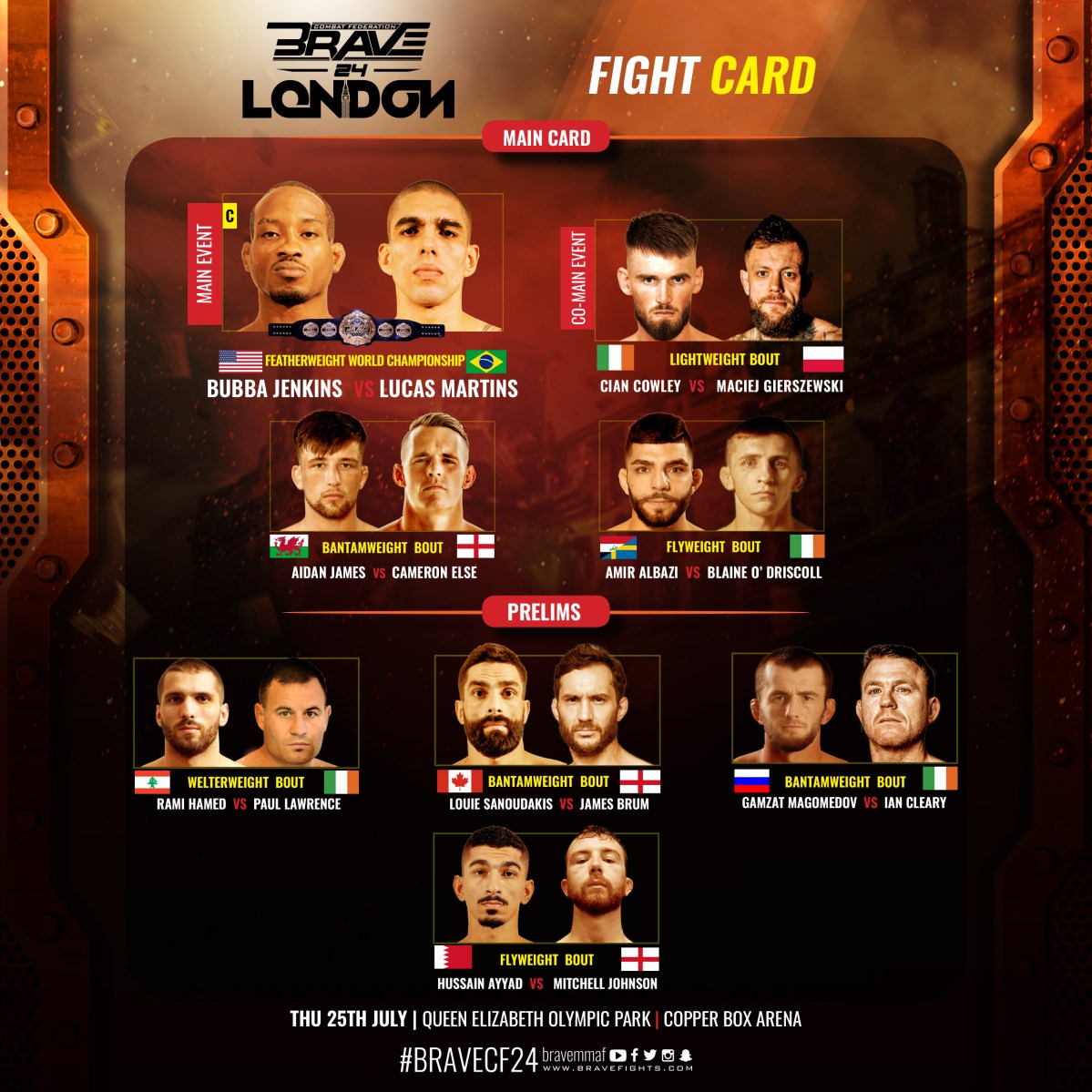 Brave CF adds Aaron Chalmers, Paul Daley, Brad Pickett to ‘Brave 24 ...