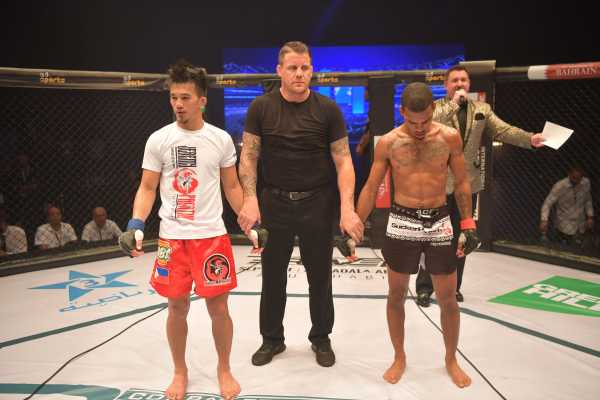 Jeremy Pacatiw, Marc Goddard, Keith Lee (©Brave Combat Federation) 