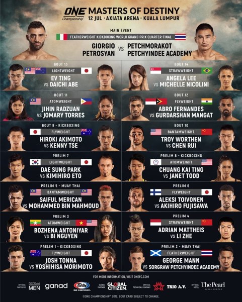 'ONE: Masters of Destiny' fight card