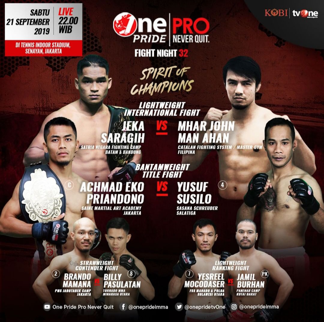 'One Pride MMA Fight Night 32: Spirit of Champion' poster