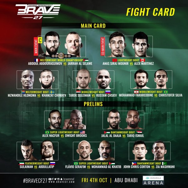 'Brave 27' fight card