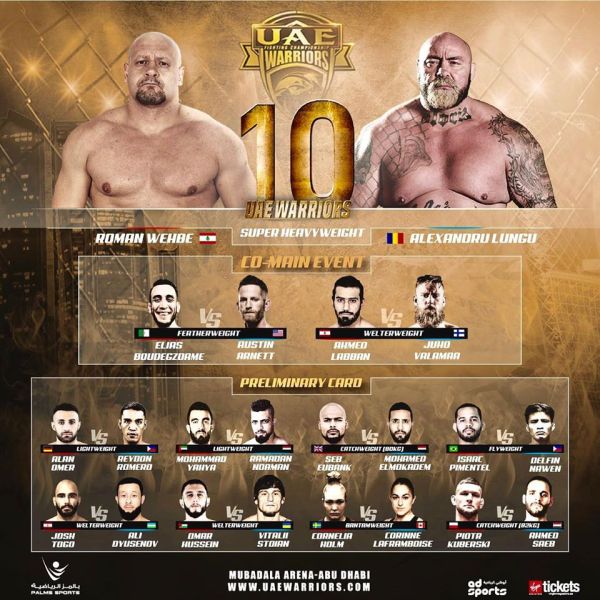 'UAE Warriors 10' fight card