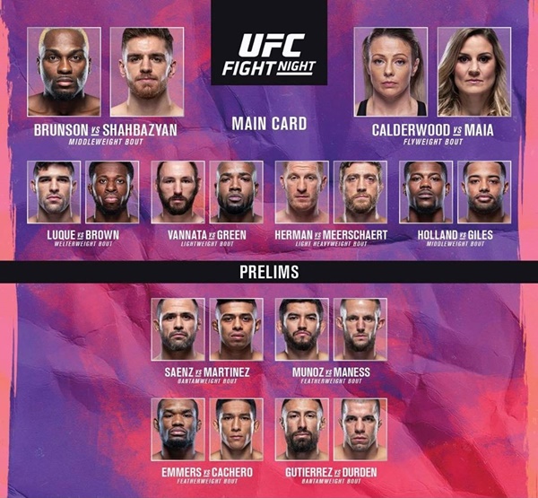 'UFC Vegas 5' fight card