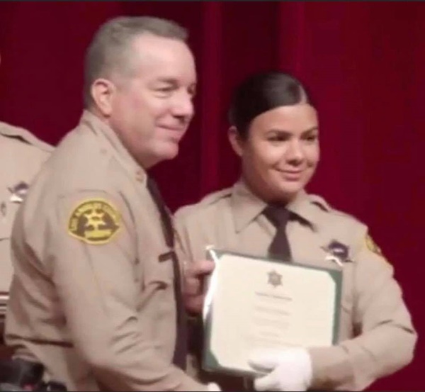 Alex Villanueva, Claudia Apolinar (©Los Angeles County Sheriff's Department)