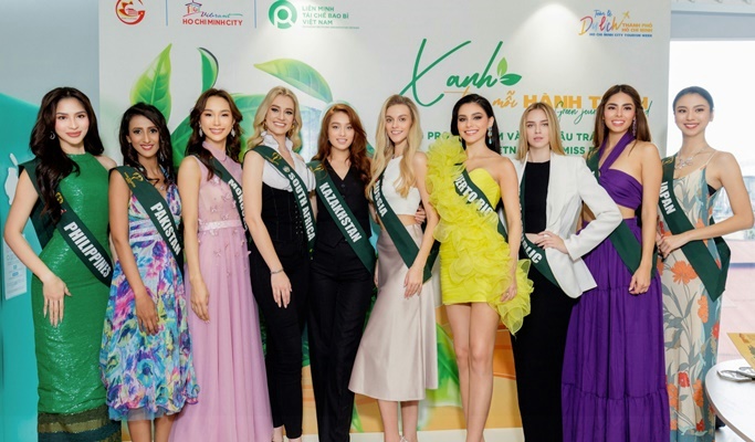 Yllana Aduana, Kapotaqkhy Chanchala, Munkhchimeg Batjargal, Dilnaz Tilaeva, Daria Lukonkina, Victoria Arocho, Kristýna Pavlovičová, Daniela Landín, Kirari Oshiro (©Miss Earth)