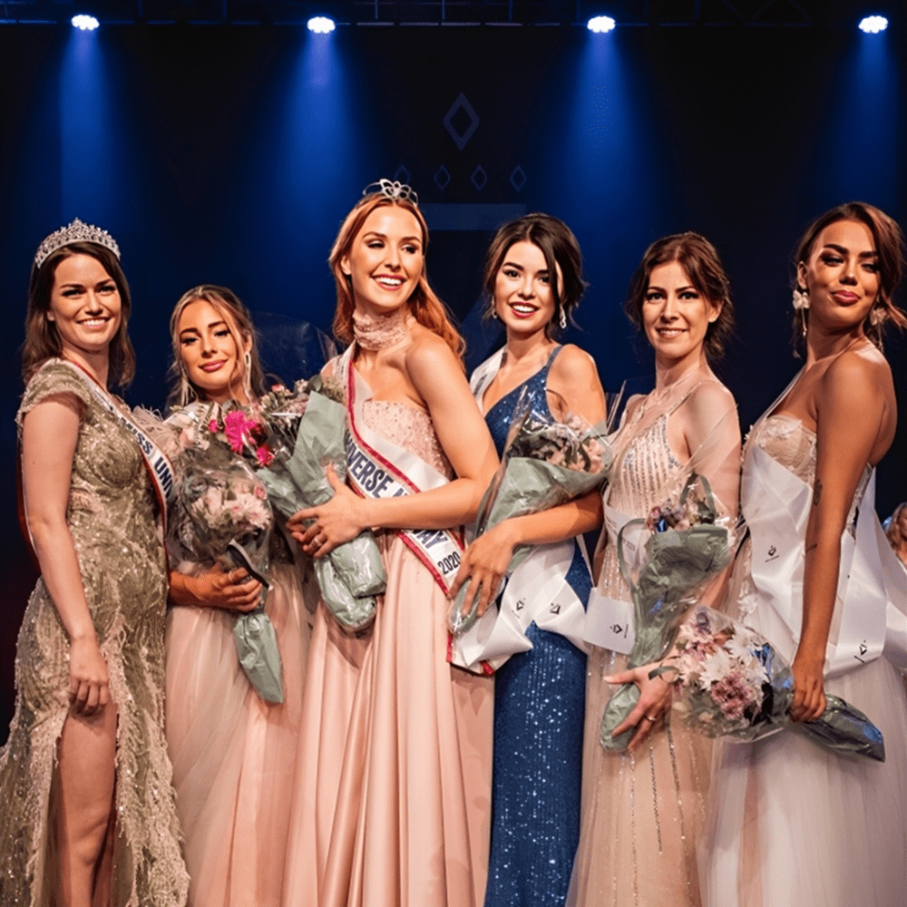Ida Anette Hauan, Madeleine Malmberg, Julie Marie Tollefsen, Andrea Nesheim Farias, Charlotte Marie Høivold, Emilie Svendby (©Jakob Braaten/Miss Norway)