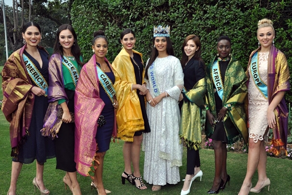 Andrea Meza, Annie Evans, Solange Sinclair, Stephanie del Valle, Manushi Chhillar, Ha Eun Kim, Magline Jeruto, Stephanie Hill (©Miss World)
